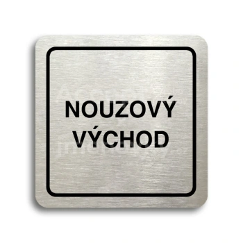 Piktogram "nouzový východ" - stříbrná tabulka - černý tisk