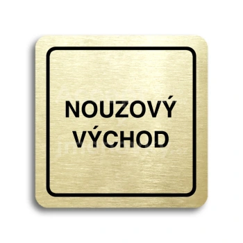 Piktogram "nouzový východ" - zlatá tabulka - černý tisk