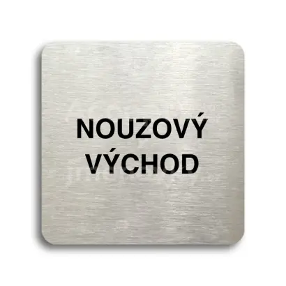 Piktogram "nouzový východ" - stříbrná tabulka - černý tisk bez rámečku