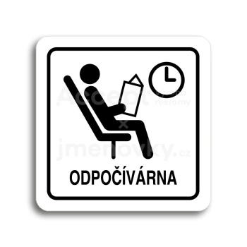 Piktogram "odpočívárna II" - bílá tabulka - černý tisk