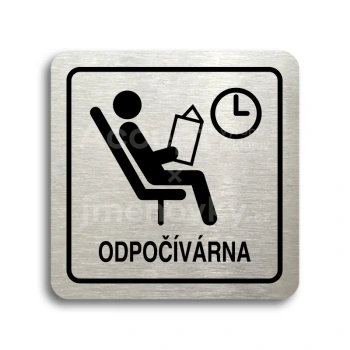 Piktogram "odpočívárna II" - stříbrná tabulka - černý tisk