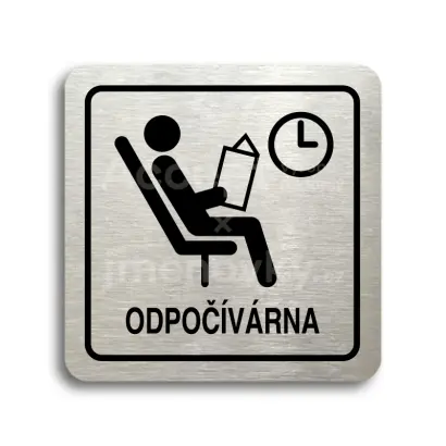 Piktogram "odpočívárna II" - stříbrná tabulka - černý tisk