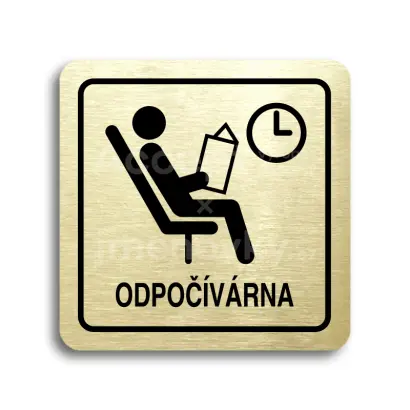 Piktogram "odpočívárna II" - zlatá tabulka - černý tisk