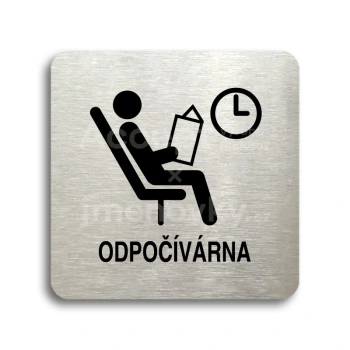 Piktogram "odpočívárna II" - stříbrná tabulka - černý tisk bez rámečku