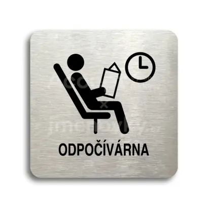 Piktogram "odpočívárna II" - stříbrná tabulka - černý tisk bez rámečku