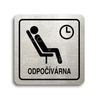 Piktogram "odpočívárna III" - stříbrná tabulka - černý tisk