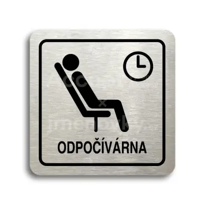 Piktogram "odpočívárna III" - stříbrná tabulka - černý tisk