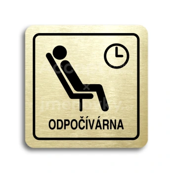 Piktogram "odpočívárna III" - zlatá tabulka - černý tisk