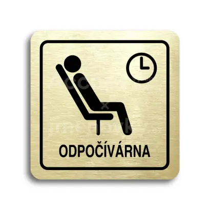 Piktogram "odpočívárna III" - zlatá tabulka - černý tisk