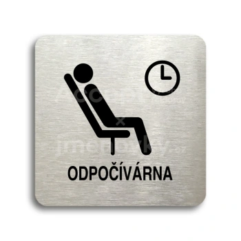 Piktogram "odpočívárna III" - stříbrná tabulka - černý tisk bez rámečku