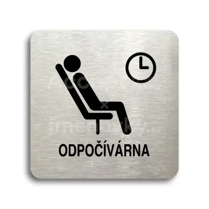 Piktogram "odpočívárna III" - stříbrná tabulka - černý tisk bez rámečku