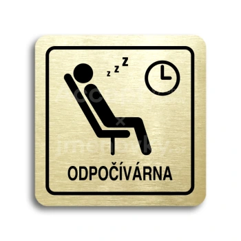 Piktogram "odpočívárna IV" - zlatá tabulka - černý tisk