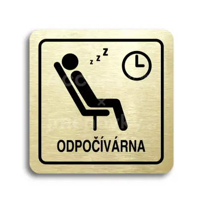 Piktogram "odpočívárna IV" - zlatá tabulka - černý tisk
