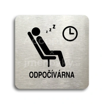 Piktogram "odpočívárna IV" - stříbrná tabulka - černý tisk bez rámečku