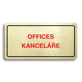 Piktogram "OFFICES - KANCELÁŘE" - zlatá tabulka - barevný tisk