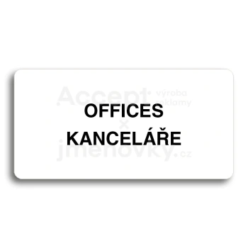 Piktogram "OFFICES - KANCELÁŘE" - bílá tabulka - černý tisk bez rámečku