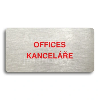 Piktogram "OFFICES - KANCELÁŘE" - stříbrná tabulka - barevný tisk bez rámečku