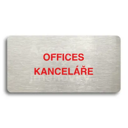 Piktogram "OFFICES - KANCELÁŘE" - stříbrná tabulka - barevný tisk bez rámečku
