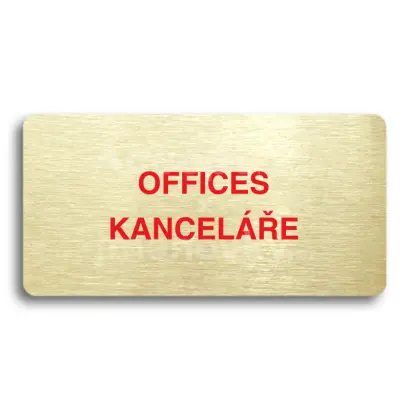 Piktogram "OFFICES - KANCELÁŘE" - zlatá tabulka - barevný tisk bez rámečku
