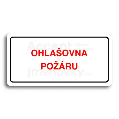 Piktogram "OHLAŠOVNA POŽÁRU" - bílá tabulka - barevný tisk