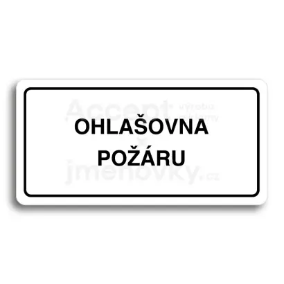 Piktogram "OHLAŠOVNA POŽÁRU" - bílá tabulka - černý tisk