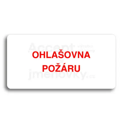 Piktogram "OHLAŠOVNA POŽÁRU" - bílá tabulka - barevný tisk bez rámečku