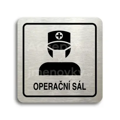 Piktogram "operační sál II" - stříbrná tabulka - černý tisk