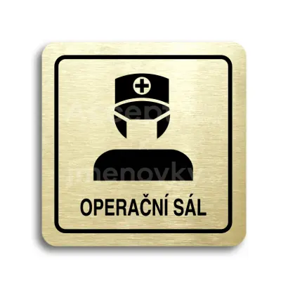 Piktogram "operační sál II" - zlatá tabulka - černý tisk
