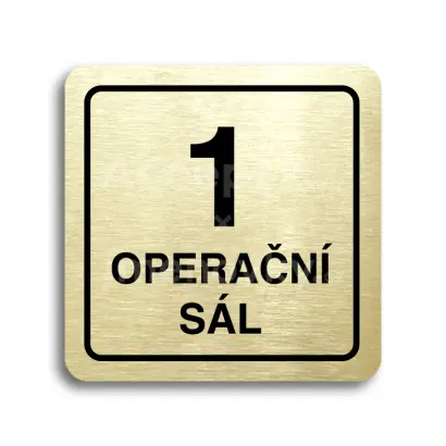 Piktogram "1 operační sál" - zlatá tabulka - černý tisk