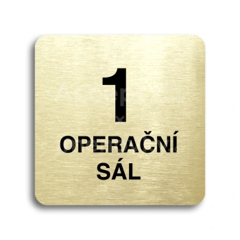 Piktogram "1 operační sál" - zlatá tabulka - černý tisk bez rámečku