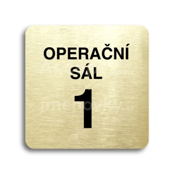 Piktogram "operační sál 1" - zlatá tabulka - černý tisk bez rámečku
