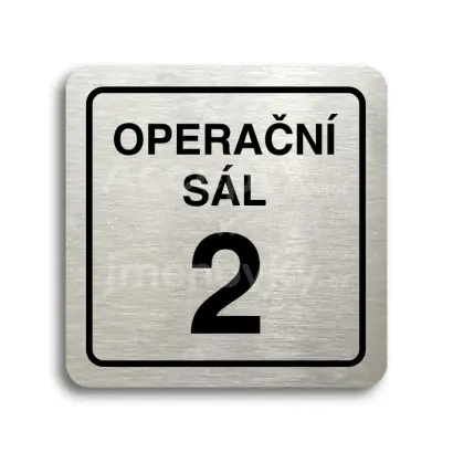 Piktogram "operační sál 2" - stříbrná tabulka - černý tisk