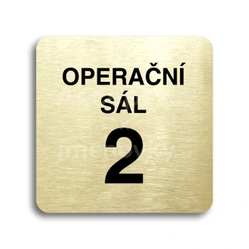 Piktogram "operační sál 2" - zlatá tabulka - černý tisk bez rámečku