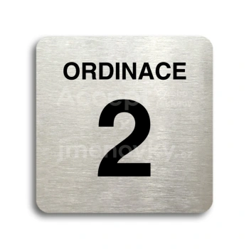 Piktogram "ordinace 2" - stříbrná tabulka - černý tisk bez rámečku