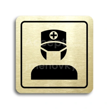 Piktogram "ordinace III" - zlatá tabulka - černý tisk