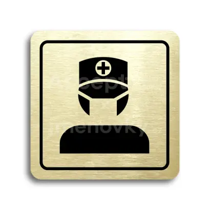 Piktogram "ordinace III" - zlatá tabulka - černý tisk