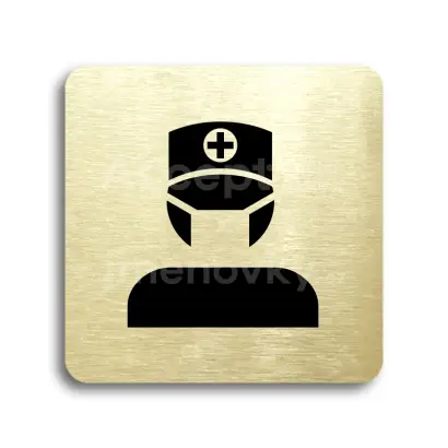 Piktogram "ordinace III" - zlatá tabulka - černý tisk bez rámečku