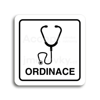 Piktogram "ordinace IV" - bílá tabulka - černý tisk