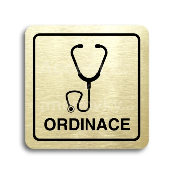 Piktogram "ordinace IV" - zlatá tabulka - černý tisk