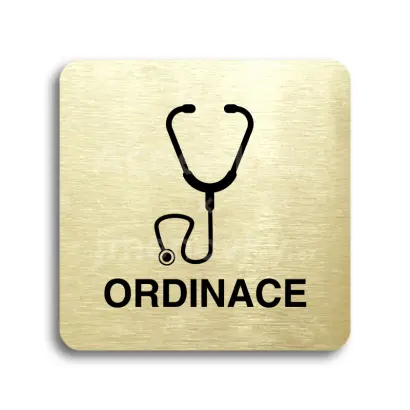 Piktogram "ordinace IV" - zlatá tabulka - černý tisk bez rámečku