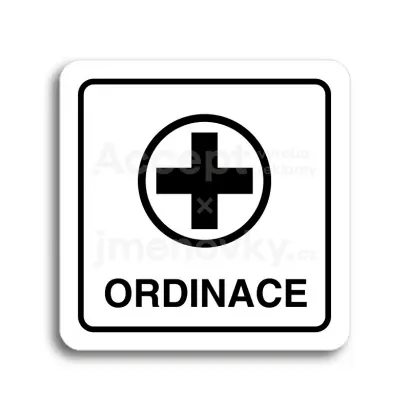 Piktogram "ordinace VI" - bílá tabulka - černý tisk