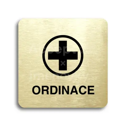 Piktogram "ordinace VI" - zlatá tabulka - černý tisk bez rámečku