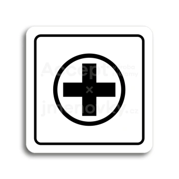 Piktogram "ordinace VII" - bílá tabulka - černý tisk