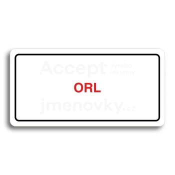 Piktogram "ORL" - bílá tabulka - barevný tisk