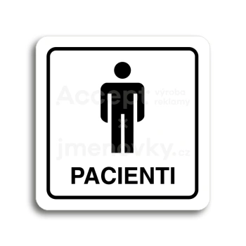 Piktogram "pacienti II" - bílá tabulka - černý tisk