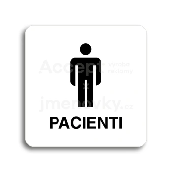 Piktogram "pacienti II" - bílá tabulka - černý tisk bez rámečku