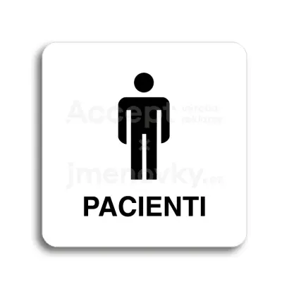 Piktogram "pacienti II" - bílá tabulka - černý tisk bez rámečku