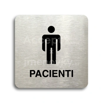 Piktogram "pacienti II" - stříbrná tabulka - černý tisk bez rámečku