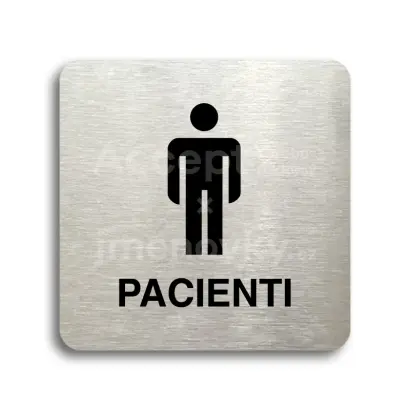 Piktogram "pacienti II" - stříbrná tabulka - černý tisk bez rámečku