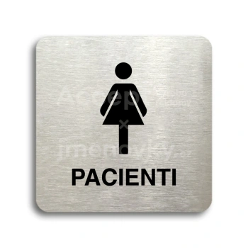Piktogram "pacienti III" - stříbrná tabulka - černý tisk bez rámečku